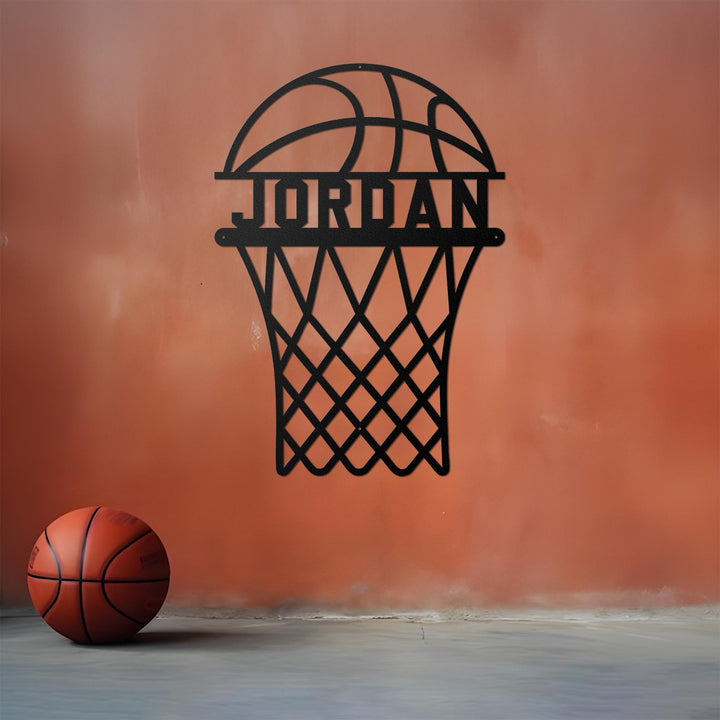 Custom Basketball Monogram Metal Sign With LED Lights , Personalized Basketball Metal Wall Art LED RGB, Basketball Neon Metal Wall Decor