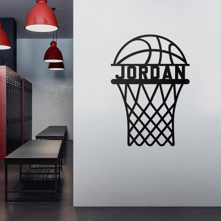 Custom Basketball Monogram Metal Sign With LED Lights , Personalized Basketball Metal Wall Art LED RGB, Basketball Neon Metal Wall Decor