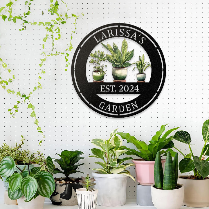 Personalized Garden Print Metal Name Sign, Custom Metal Hanging Garden Sign, Custom Metal Gardening Gift, Mothers Day Gift, Gift for Mom