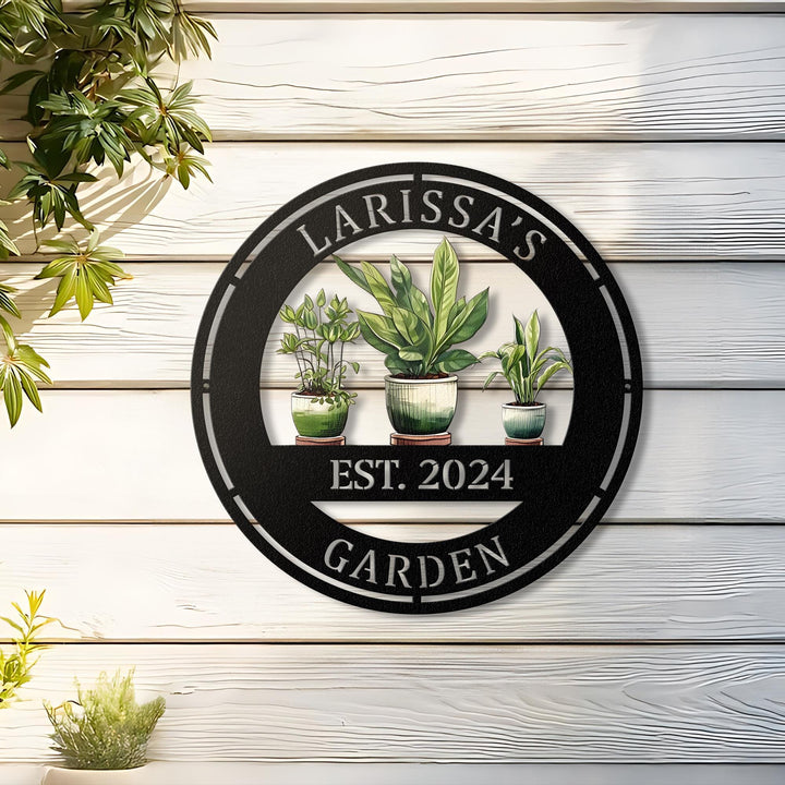 Personalized Garden Print Metal Name Sign, Custom Metal Hanging Garden Sign, Custom Metal Gardening Gift, Mothers Day Gift, Gift for Mom