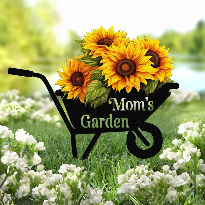 Custom Sunflower Flower Memorial Stake, Floral Stake Metal Sign, Personalized Florist Outdoor Stake, Nature Garden Stake, Yard Metal Stake