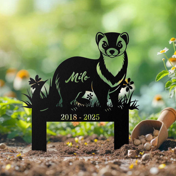Custom Ferret Memorial Stake, Personalized Ferret Grave Marker Ferret Sign for Garden Ferret Name Sign Ferret Lover Gift In Memory of Ferret