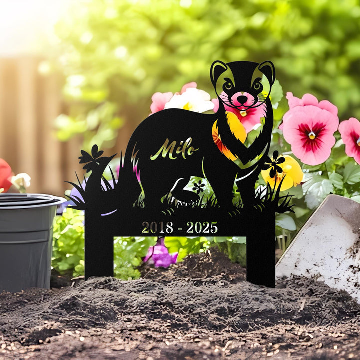 Custom Ferret Memorial Stake, Personalized Ferret Grave Marker Ferret Sign for Garden Ferret Name Sign Ferret Lover Gift In Memory of Ferret