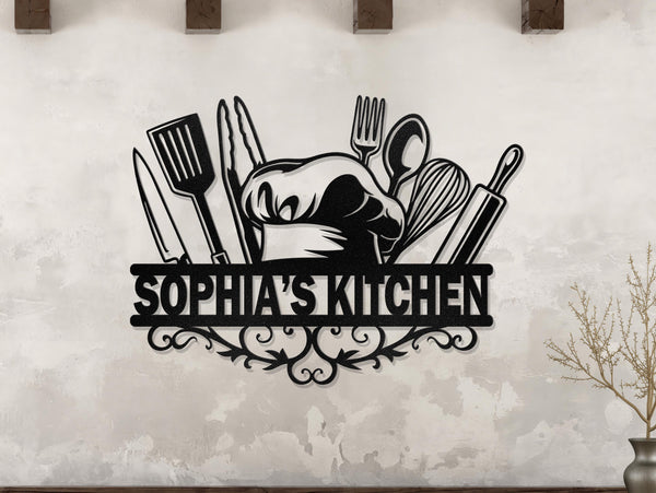 Custom Kitchen Metal Wall Art, Personalized Metal Signs, Kitchen Wall Decor, Kitchen Sign, Housewarming gift, Chef Gifts, Mothers Day Gifts