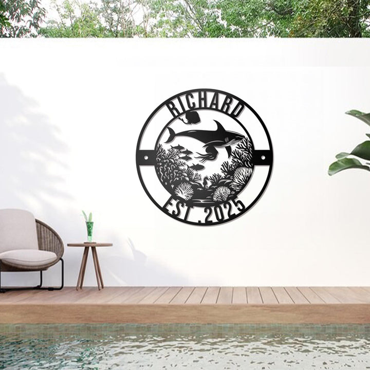 Custom Reef Sign Fish Coral Reef Metal Wall Art, Home Aquarium Sign, Beach House Sign, Fish Lover Gift,Reef Metal Sign, Birthday Gift