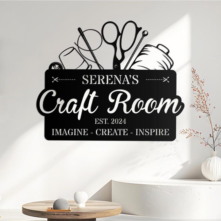 Personalized Craft Room Metal Sign, Sewing Room Sign, Craft Sign Decor, Wall Art for Craft Room, Metal Office Sign, Home Decor, Gift For Mom