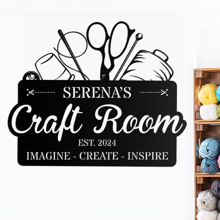 Personalized Craft Room Metal Sign, Sewing Room Sign, Craft Sign Decor, Wall Art for Craft Room, Metal Office Sign, Home Decor, Gift For Mom