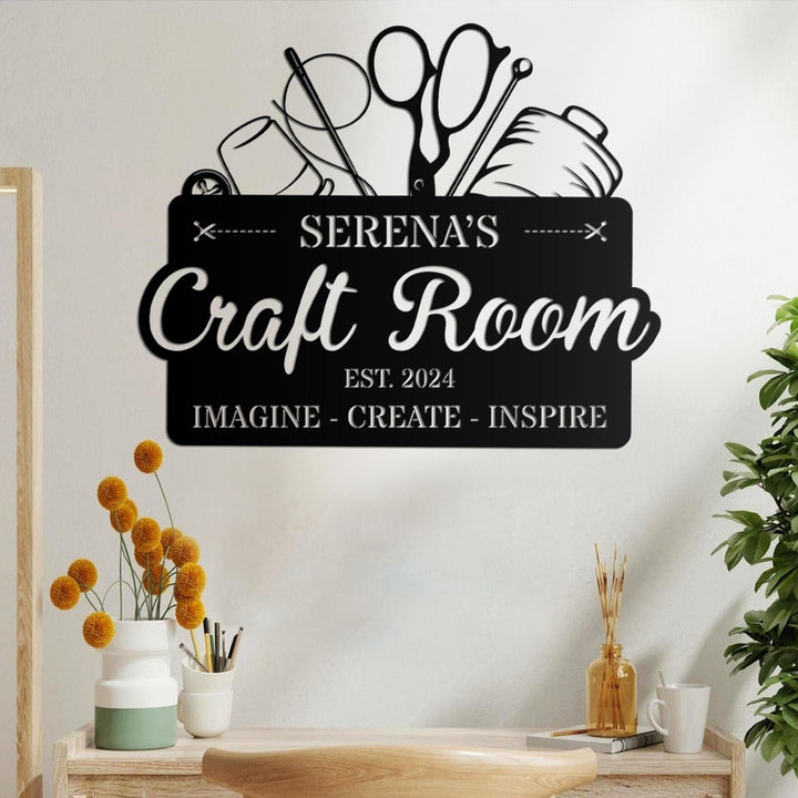 Personalized Craft Room Metal Sign, Sewing Room Sign, Craft Sign Decor, Wall Art for Craft Room, Metal Office Sign, Home Decor, Gift For Mom