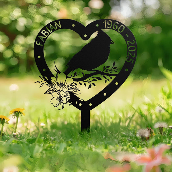 Custom Cockatiel Bird Memorial Metal Stake, Bird Loss Memorial Stake, Pet Plaque Bird Lover, Cemetery Stake, Grave Marker, Sympathy Gift