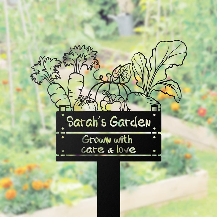 Garden Metal Sign with Stakes Personalizable, Custom Round Sign for Garden Decoration| Gardeners Gift| Unique Gift for Mothers Day