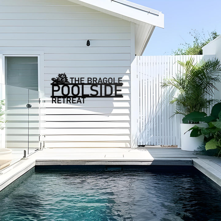 Personalized Hibiscus Pool Sign Metal Wall Art, Outdoor Patio Decor,  Poolside Deccor, Oasis Retreat Pool, Tropical Home Decor, Spring Decor