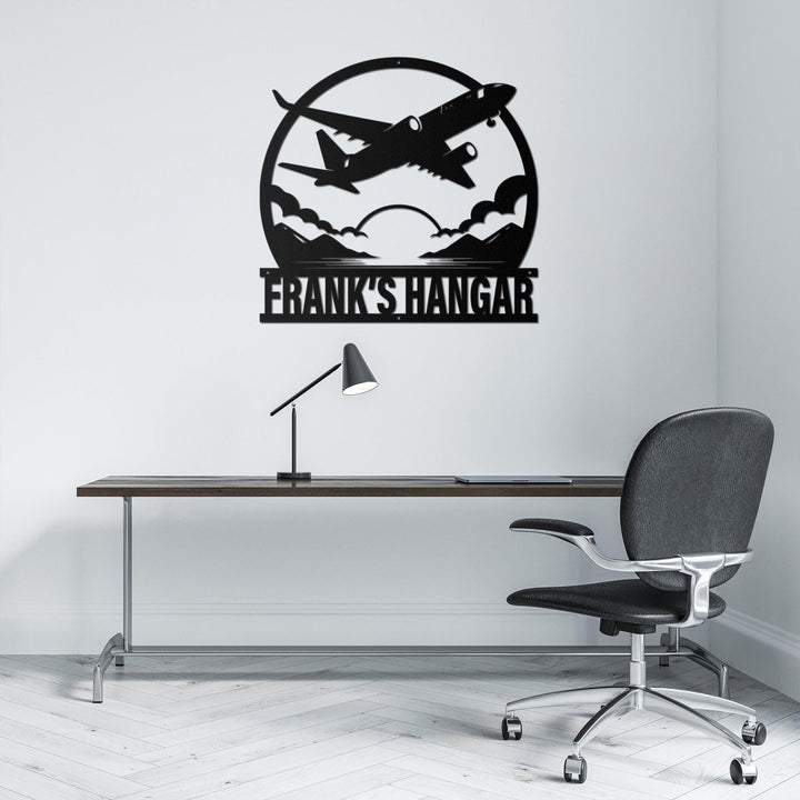 Personalized Airplane LED Metal Sign, Airplane Hangar Sign, Multi Colors Custom Sign, Metal Aircraft Wall Art, Man Cave, Dad Grandpa Gift