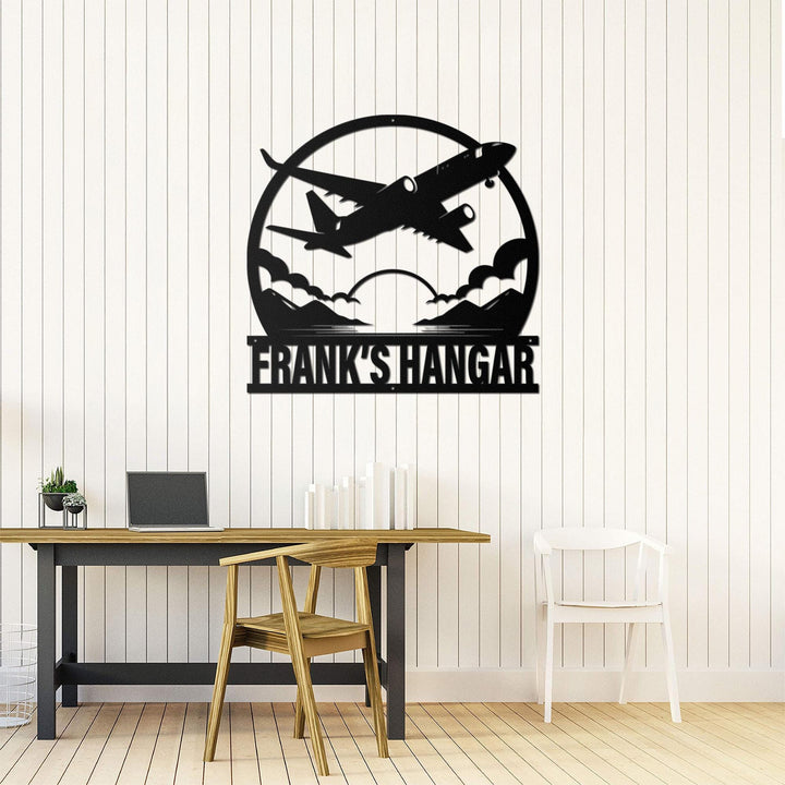 Personalized Airplane LED Metal Sign, Airplane Hangar Sign, Multi Colors Custom Sign, Metal Aircraft Wall Art, Man Cave, Dad Grandpa Gift