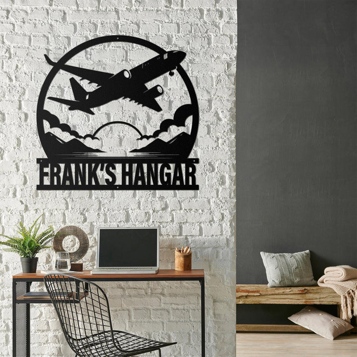 Personalized Airplane LED Metal Sign, Airplane Hangar Sign, Multi Colors Custom Sign, Metal Aircraft Wall Art, Man Cave, Dad Grandpa Gift