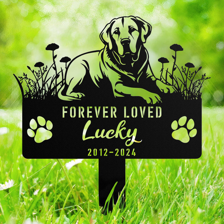 Personalized Labrador Retriever Memorial Stake, Custom Dog Grave Marker, Metal Pet Remembrance Sign, Sympathy Sign, Dog Loss Gift