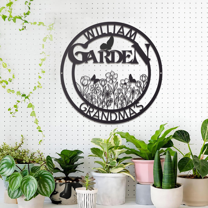 Personalized Garden Metal Sign, Custom Metal Garden Flower Sign, Metal Yard Art, Outdoor Decor, Gardener Name Sign, Gift For Mom,Mothers Day