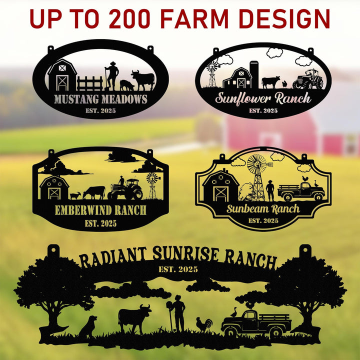 Personalized Metal Farm Sign, Custom Every Farm Sign, Large Farm Sign, Farmville Metal Sign, Farm Gate Sign, Farm Sign with all farm Pet.