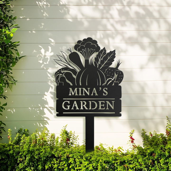 Custom Homegrown Veggies Garden Stake, Metal Vegetables Garden Sign, Personalized Garden Stake, Metal Yard Sign,Yard Decor, Mothers Day Gift