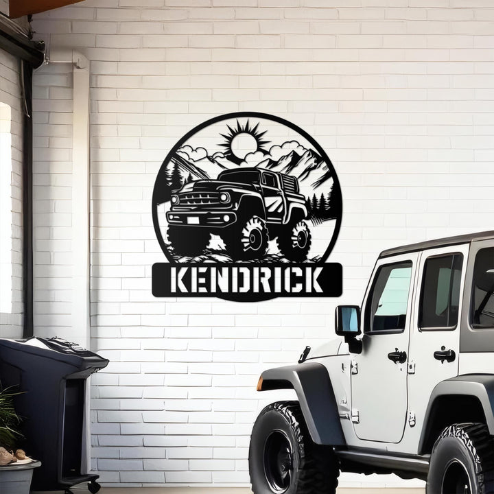 Custom Offroad Jeep Metal Sign - Personalized 4x4 Outdoor Decor, Rustic Adventure Wall Art, Unique Gift for Jeep Enthusiasts, Durable Sign