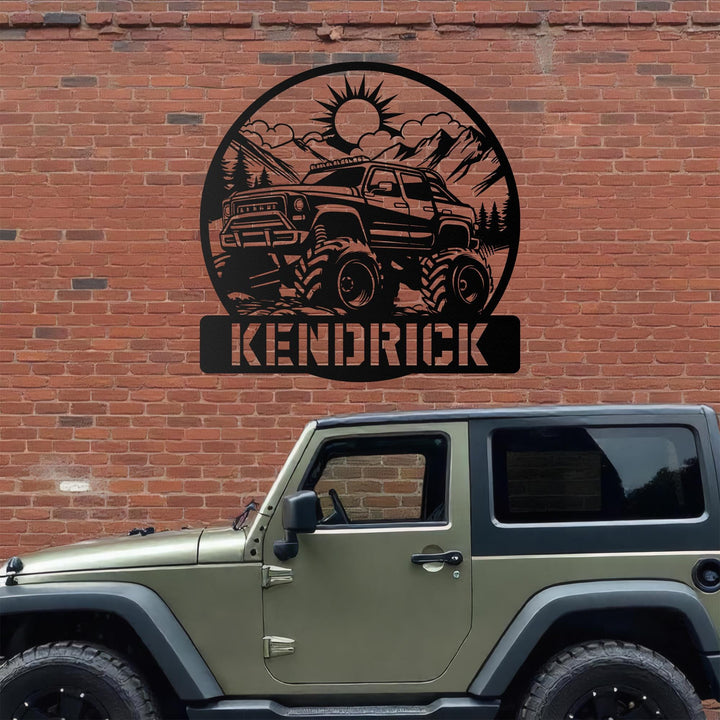 Custom Offroad Jeep Metal Sign - Personalized 4x4 Outdoor Decor, Rustic Adventure Wall Art, Unique Gift for Jeep Enthusiasts, Durable Sign