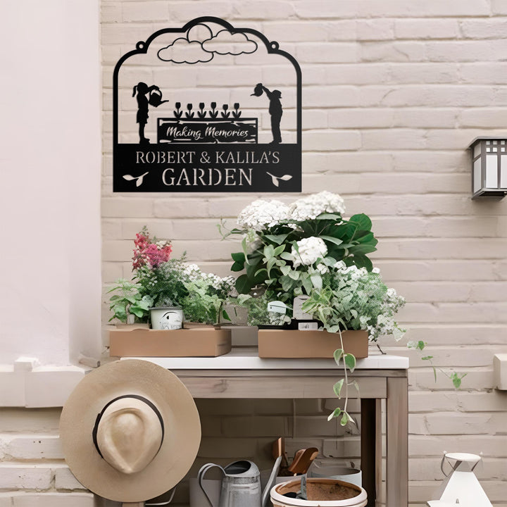 Custom Family Garden Sign, Personalized Gift for Grandparents Garden, Gardener Gift, Garden Name Sign, Outdoor Yard Sign, Mothers Day Gift