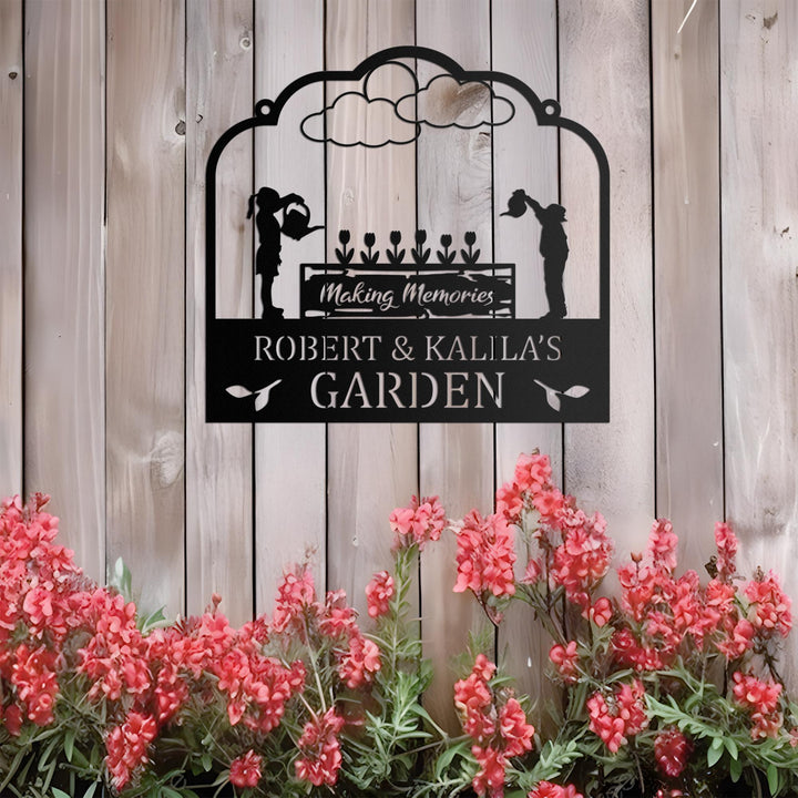 Custom Family Garden Sign, Personalized Gift for Grandparents Garden, Gardener Gift, Garden Name Sign, Outdoor Yard Sign, Mothers Day Gift
