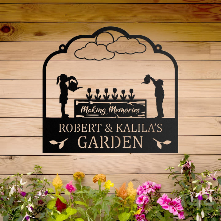Custom Family Garden Sign, Personalized Gift for Grandparents Garden, Gardener Gift, Garden Name Sign, Outdoor Yard Sign, Mothers Day Gift