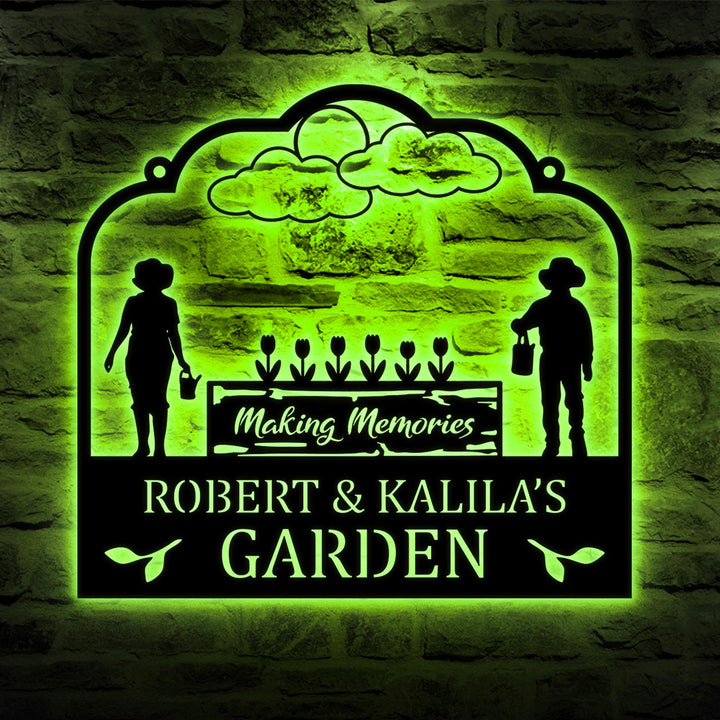 Custom Family Garden Sign, Personalized Gift for Grandparents Garden, Gardener Gift, Garden Name Sign, Outdoor Yard Sign, Mothers Day Gift