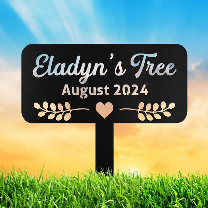 Personalized Memorial Tree Sign With Stake,Custom Tree Metal Garden Marker,Tree Garden Sign,Tree Plaque Marker,Metal Name Plate,Tree Decor