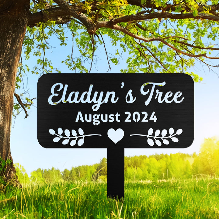 Personalized Memorial Tree Sign With Stake,Custom Tree Metal Garden Marker,Tree Garden Sign,Tree Plaque Marker,Metal Name Plate,Tree Decor