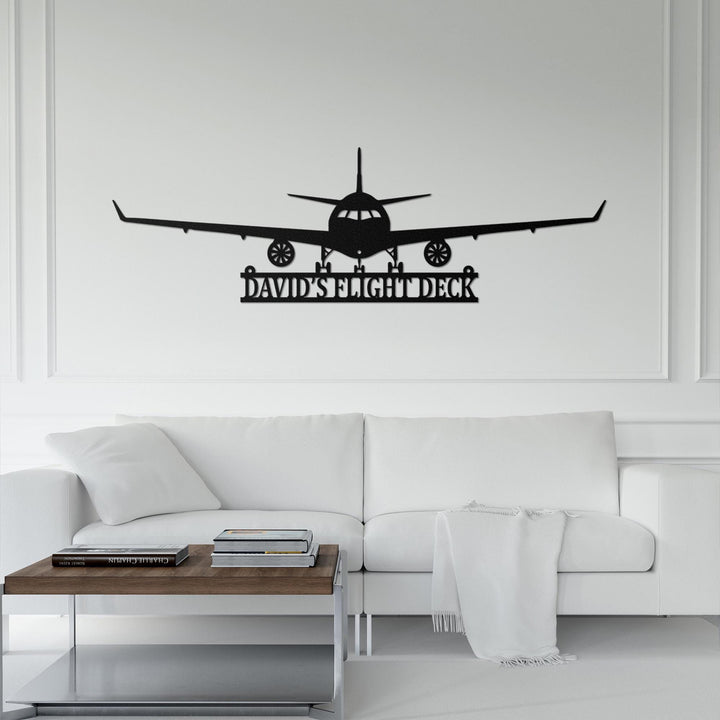 Custom Airplane Metal Wall Art LED Light Personalized Pilot Name Sign Home Decor Aircraft Hangar Decoration Airforce Housewarming Xmas Gifts