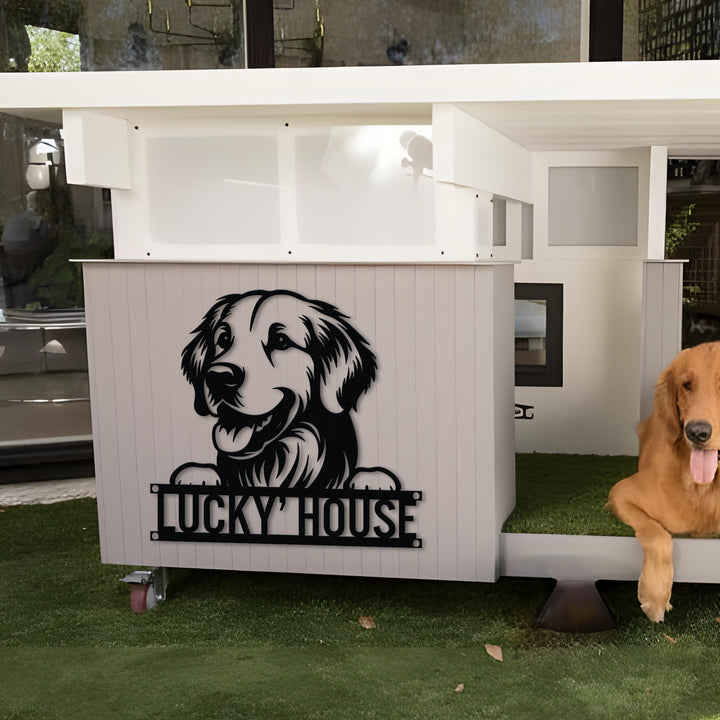 Custom Golden Retriever Metal Sign Led Lights, Personalized Dog Name Sign, Dog House Decor, Pet Lover Gift, Dog mom Sign, Wall Art Decor