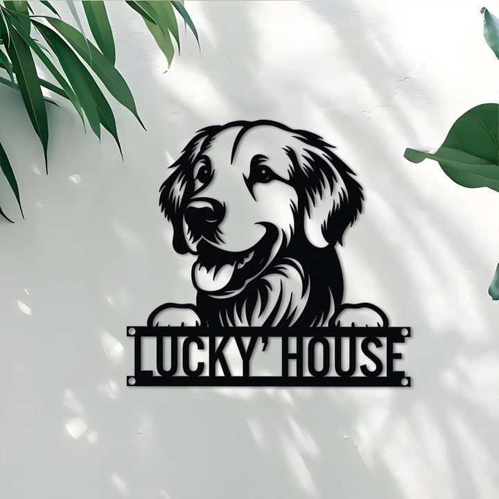 Custom Golden Retriever Metal Sign Led Lights, Personalized Dog Name Sign, Dog House Decor, Pet Lover Gift, Dog mom Sign, Wall Art Decor