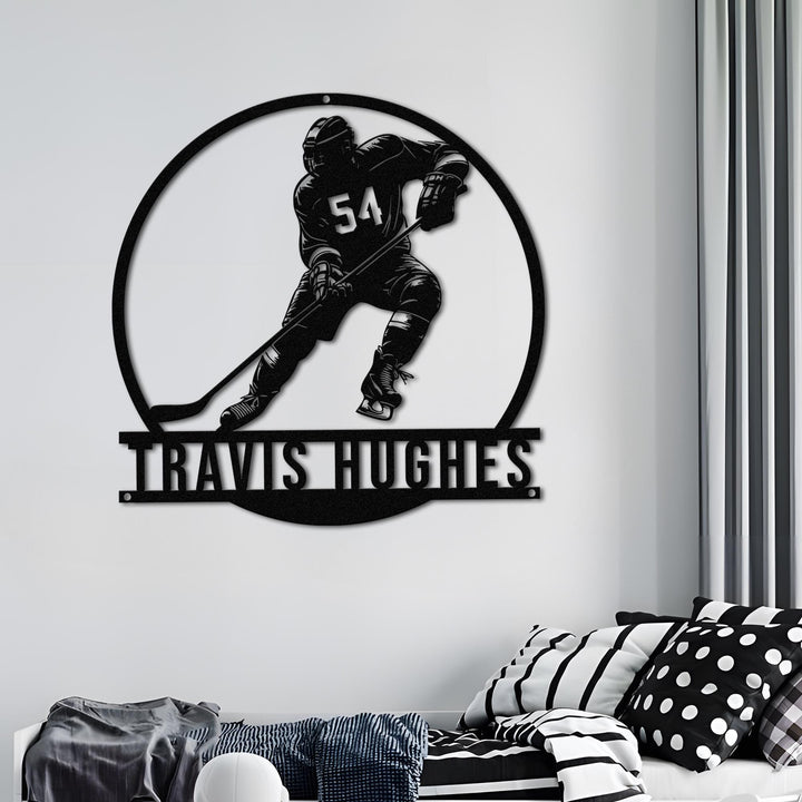Personalized Hockey Name Sign, Metal LED Wall Art, Hockey Name Sign, Sports Name Sign, Gift For Hockey Players, Hockey Gift, Sports Wall Art