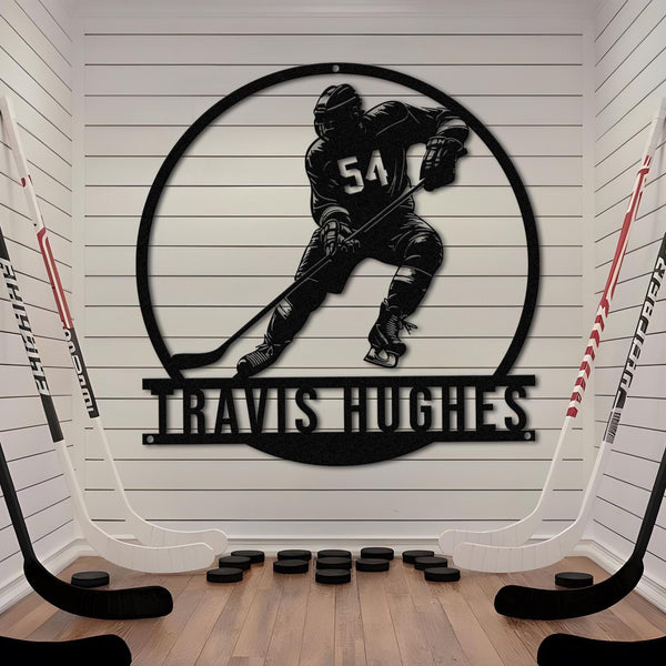 Personalized Hockey Name Sign, Metal LED Wall Art, Hockey Name Sign, Sports Name Sign, Gift For Hockey Players, Hockey Gift, Sports Wall Art