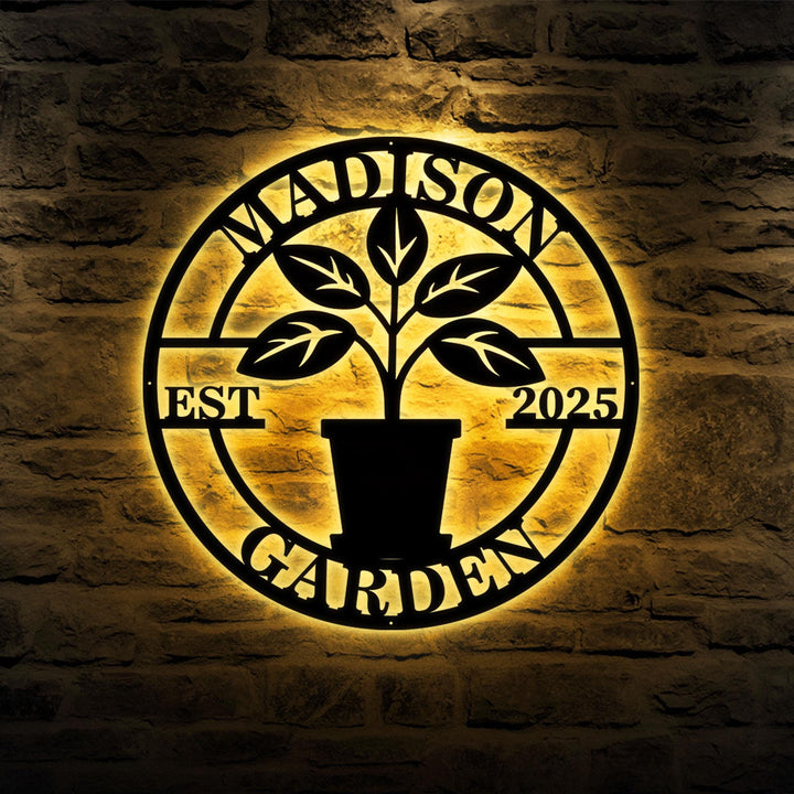 Personalized Metal Garden Sign, Tree Pot Sign, Garden Stake, Gardener Decor, Outdoor Garden Sign,Greenhouse Sign,Gardening Gift,Gift For Mom