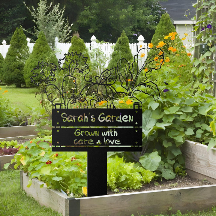 Garden Metal Sign with Stakes, Custom Round Sign for Garden Decoration, Gardeners Gift, Unique Gift for Fathers Day,Garden Sign,Gift For Mom