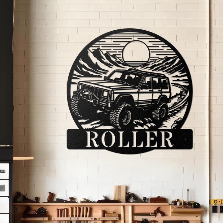 Custom Offroad Jeep Metal Sign Led Lights, Personalized Outdoor Sign, Rustic Adventure Wall Art, Unique Gift for Jeep Enthusiasts, Garage