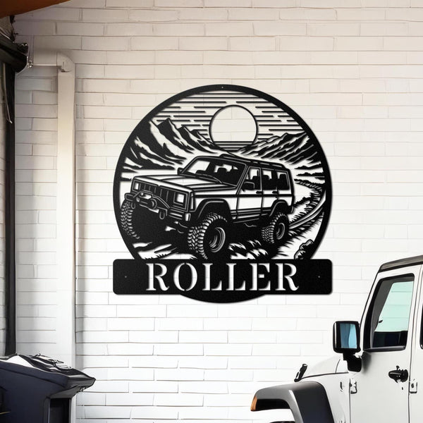 Custom Offroad Jeep Metal Sign Led Lights, Personalized Outdoor Sign, Rustic Adventure Wall Art, Unique Gift for Jeep Enthusiasts, Garage