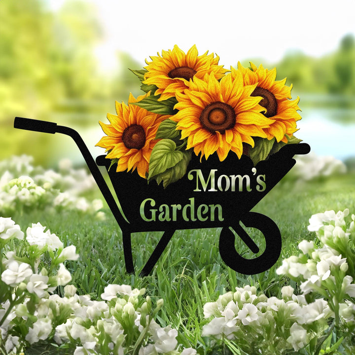 Custom Sunflower Flower Memorial Stake, Floral Stake Metal Sign, Florist Outdoor Stake, Garden Sign, Yard Metal Stake, Mothers Day Gift