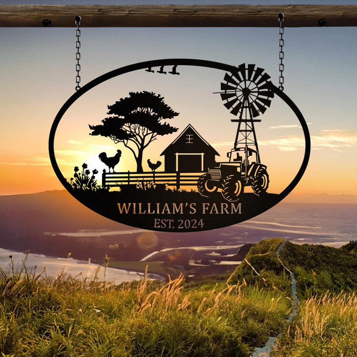 Personalized Farmhouse Sign, Metal Farm Sign, Custom metal farm name sign, Metal Barn Sign, Ranch metal sign, Farmer Gift, Family Farm Sign