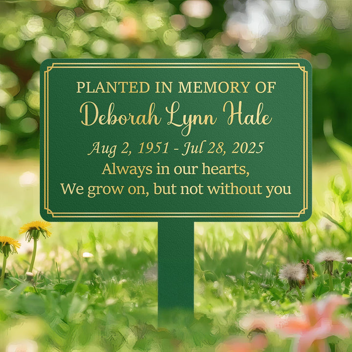 Custom Memorial Tree Sign With Stake, Metal Name Plate, Metal Memorial Marker, Tree Plaque Marker, Dad Mom Loss, Sympathy Sign, Garden