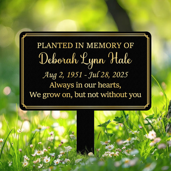 Custom Memorial Tree Sign With Stake, Metal Name Plate, Metal Memorial Marker, Tree Plaque Marker, Dad Mom Loss, Sympathy Sign, Garden