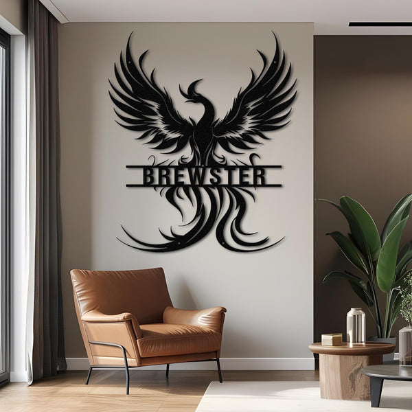 Custom Name Phoenix Metal Sign, Phoenix Wall Art Home Decor, Phoenix Decoration, Indoor decor, Room Decoration, Indoor Decor, Metal Sign Art