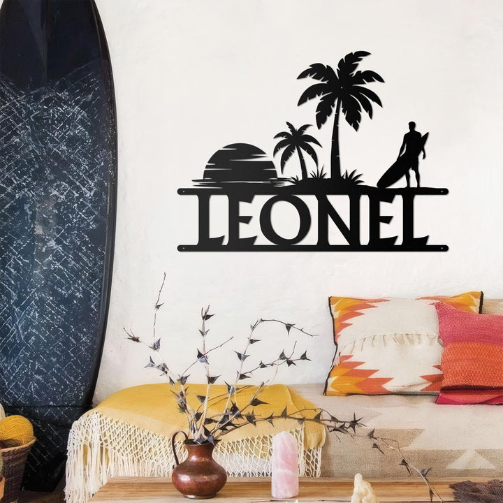 Custom Palm Trees Beach House Metal Sign,Family Beach House Wall Art,Personalized Sunshine Palm Tree Pool Sign,Pool Sign,Poolside Wall Decor