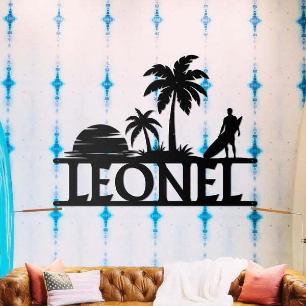 Custom Palm Trees Beach House Metal Sign,Family Beach House Wall Art,Personalized Sunshine Palm Tree Pool Sign,Pool Sign,Poolside Wall Decor