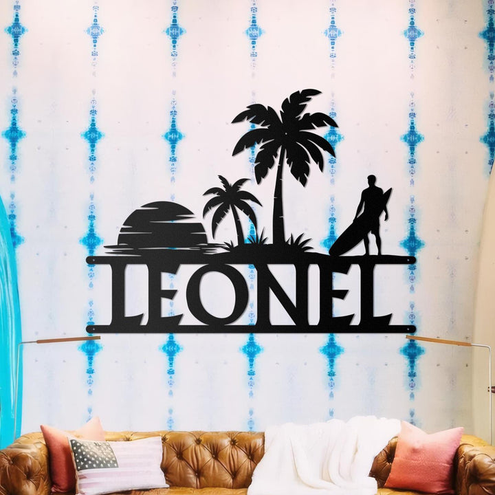 Custom Palm Trees Beach House Metal Sign,Family Beach House Wall Art,Personalized Sunshine Palm Tree Pool Sign,Pool Sign,Poolside Wall Decor