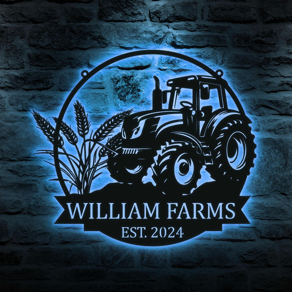 Custom Metal Tractor Sign ,Personalized Farm Sign, Metal Name Sign, Door Hanger, Housewarming Gift, Wedding Monogram, Anniversary, Outdoor