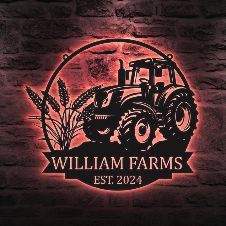 Custom Metal Tractor Sign ,Personalized Farm Sign, Metal Name Sign, Door Hanger, Housewarming Gift, Wedding Monogram, Anniversary, Outdoor