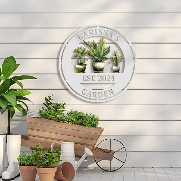 Personalized Garden Print Metal Name Sign, Custom Metal Hanging Garden Sign, Custom Metal Gardening Gift, Mothers Day Gift, Gift for Mom